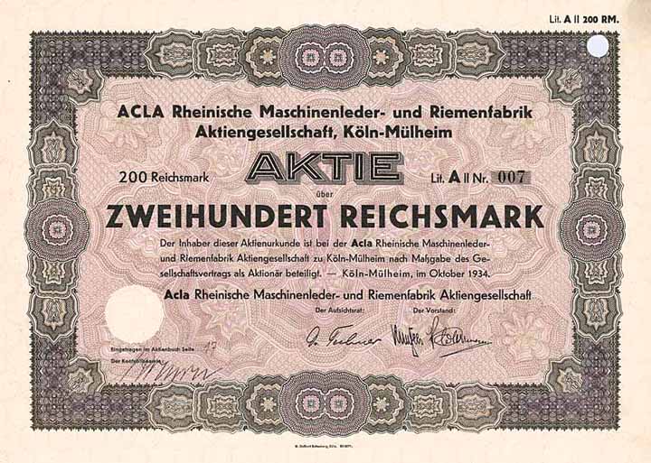 ACLA Rheinische Maschinenleder- und Riemenfabrik AG