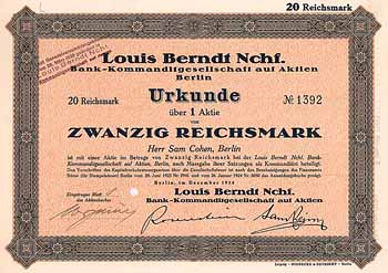 Louis Berndt Nachf. Bank-KGaA