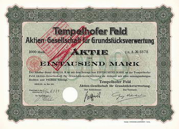 Tempelhofer Feld AG für Grundstücksverwertung