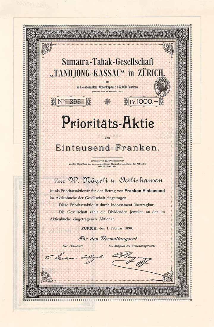 Sumatra-Tabak-Gesellschaft "TANDJONG-KASSAU"