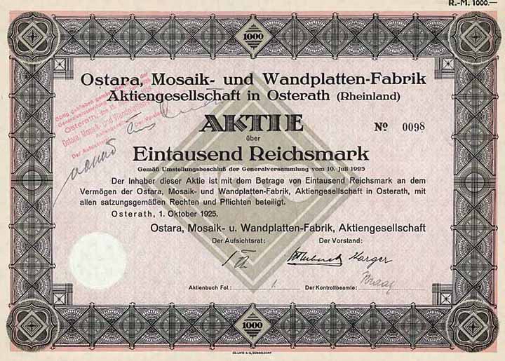 Ostara, Mosaik- und Wandplatten-Fabrik AG