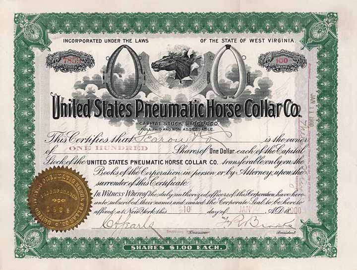 United States Pneumatic Horse Collar