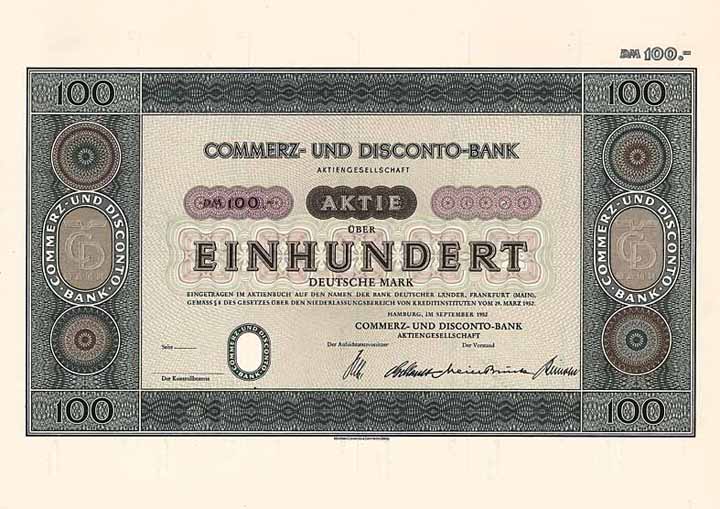 Commerz- und Disconto-Bank  AG