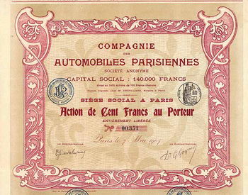 Cie. des Automobiles Parisiennes S.A.