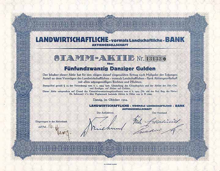 Landwirtschaftliche - vormals Landschaftliche - Bank AG