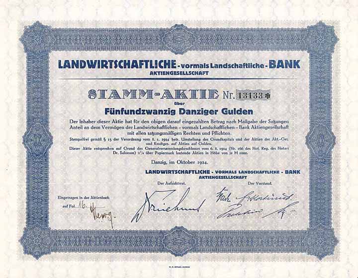 Landwirtschaftliche - vormals Landschaftliche - Bank AG