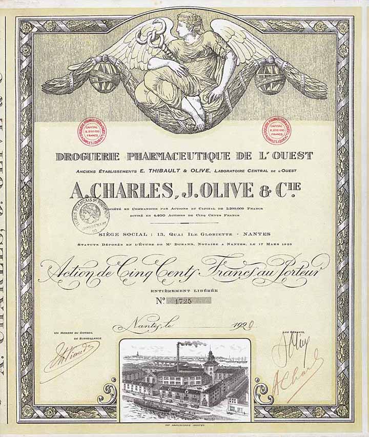 Droguerie Pharmaceutique de l'Ouest A. Charles, J. Olive & Cie.