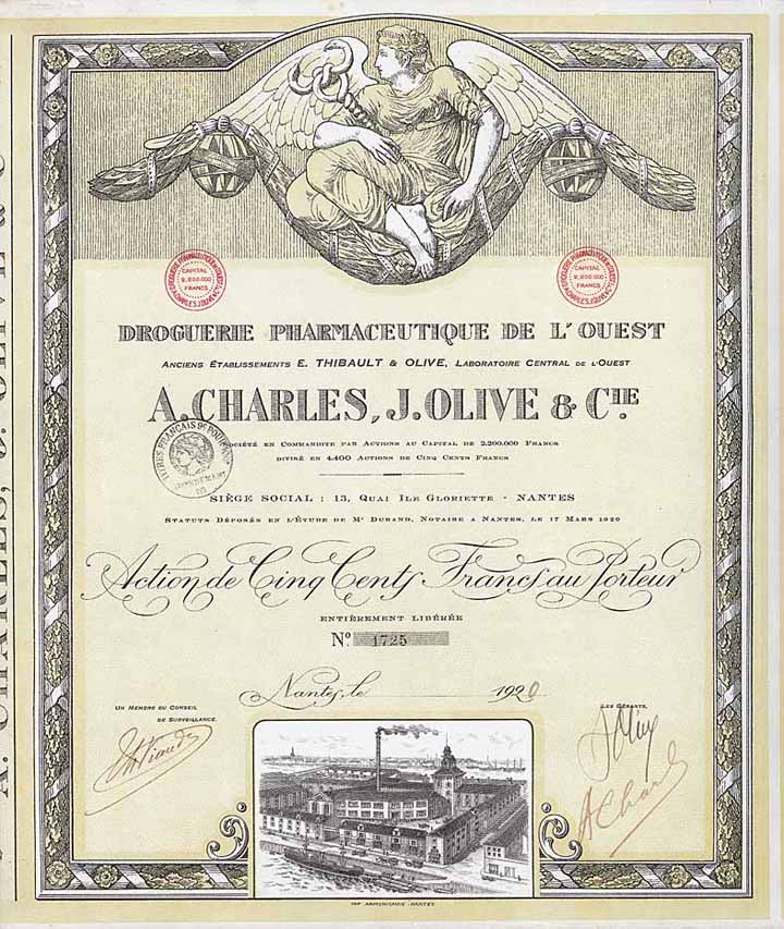 Droguerie Pharmaceutique de l'Ouest A. Charles, J. Olive & Cie.