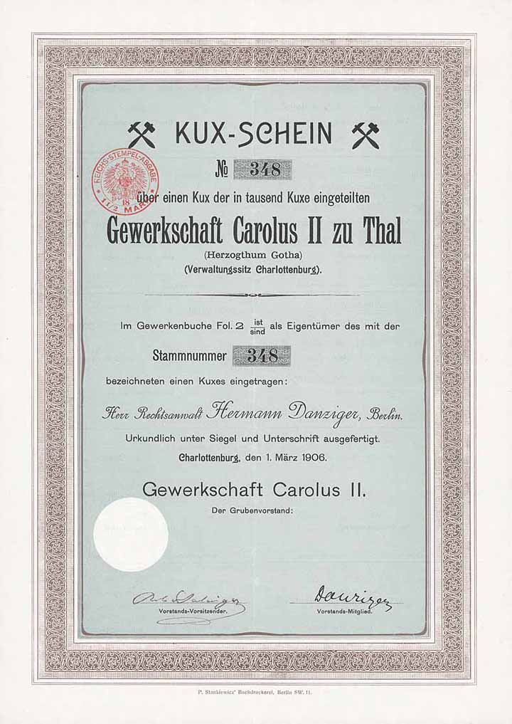 Gewerkschaft Carolus II zu Thal