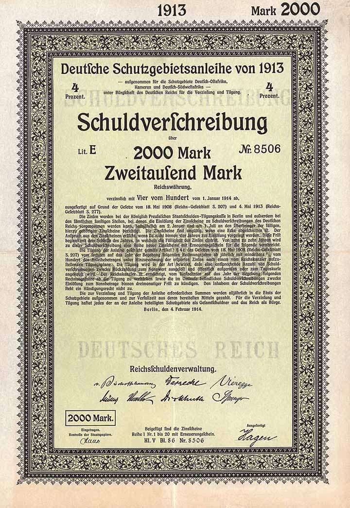 Deutsche Schutzgebietsanleihe von 1913