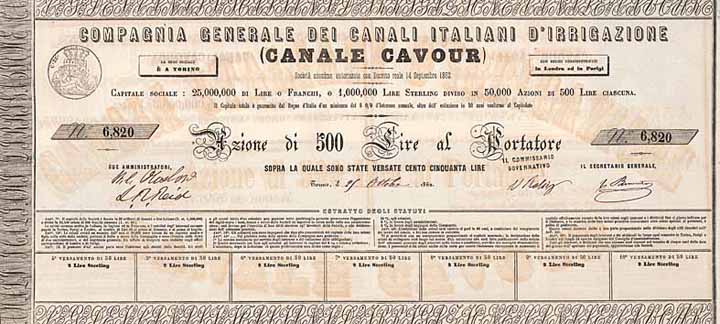 Compagnia Generale dei Canali Italiani d’Irrigazione (Canale Cavour) S.A.