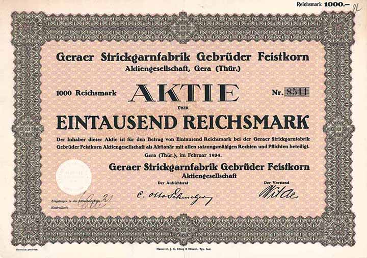 Geraer Strickgarnfabrik Gebrüder Feistkorn AG