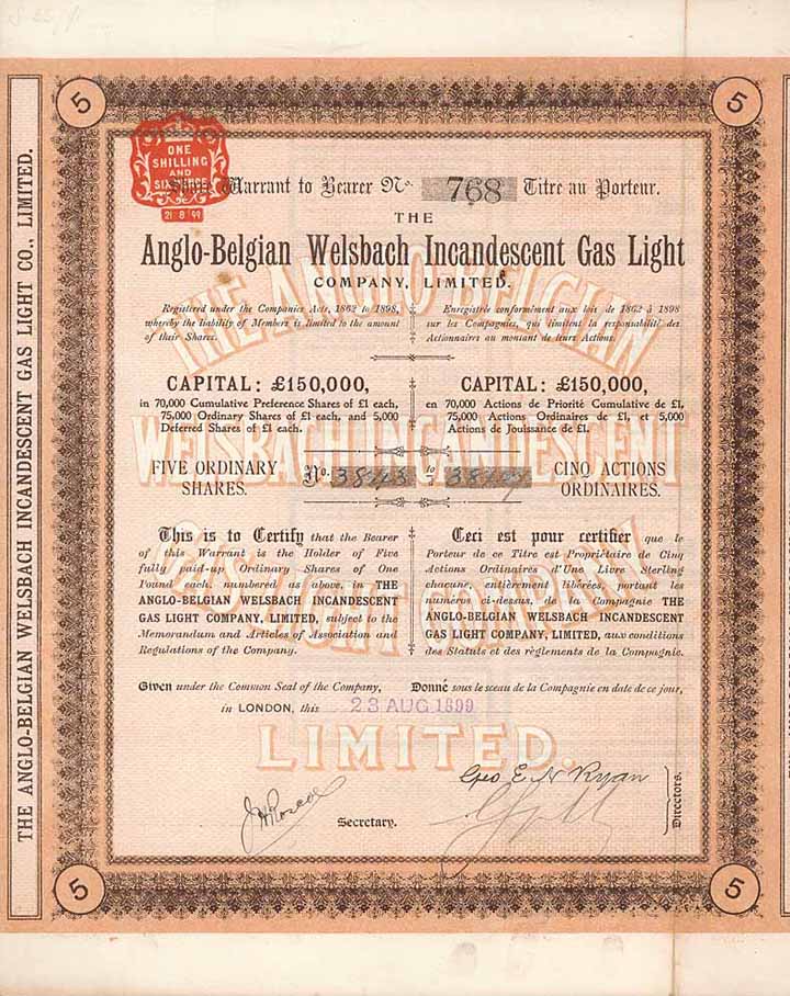 Anglo-Belgian Welsbach Incandescent Gas Light Co.