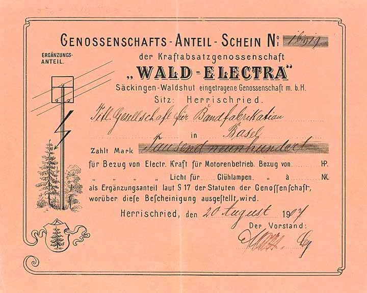 Kraftabsatzgenossenschaft “Wald-Electra” Säckingen-Waldshut eGmbH