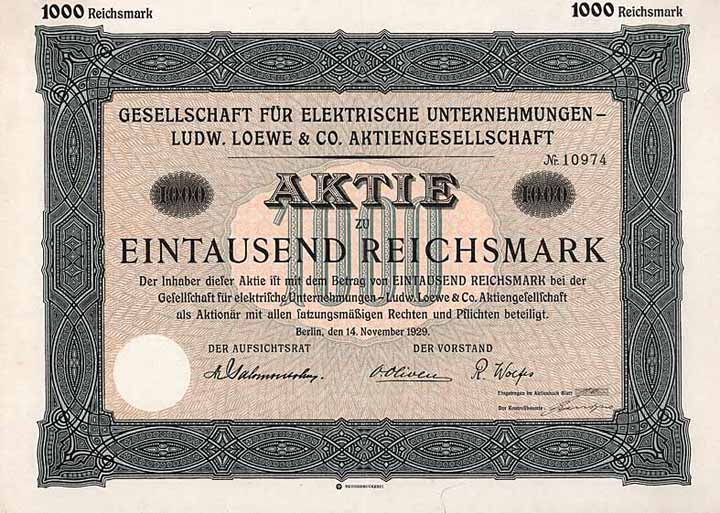 Gesellschaft für elektrische Unternehmungen - Ludw. Loewe & Co. AG