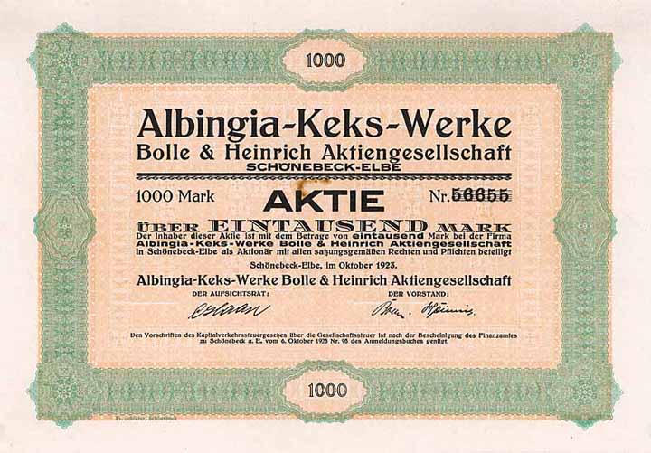 Albingia-Keks-Werke Bolle & Heinrich AG