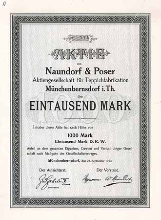 Naundorf & Poser AG für Teppichfabrikation