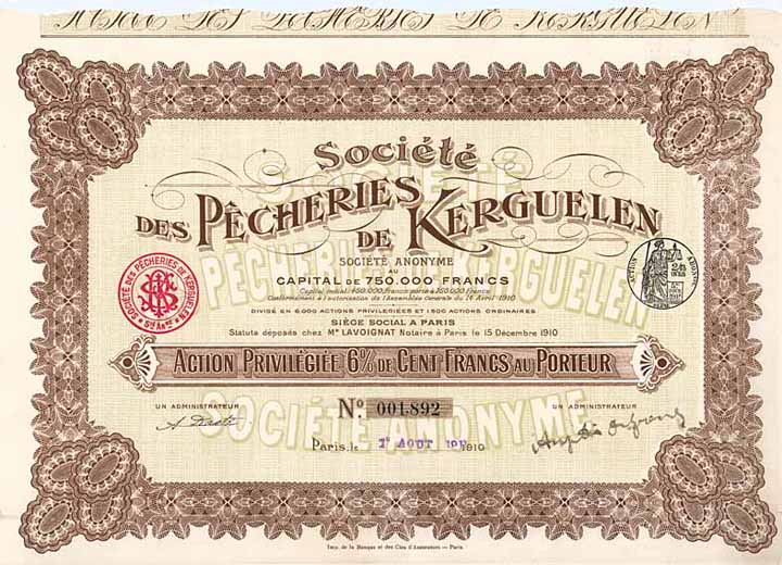 Soc. des Pecheries de Kerguelen S.A.