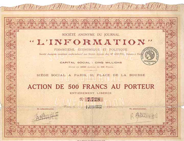 S.A. du Journal L’Information