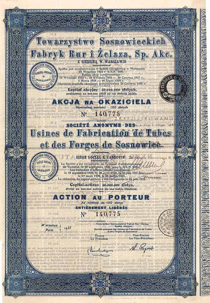 S.A. des Usines de Fabrication de Tubes & de Forges de Sosnowice