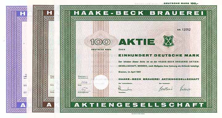 Haake-Beck Brauerei AG (3 Stücke)