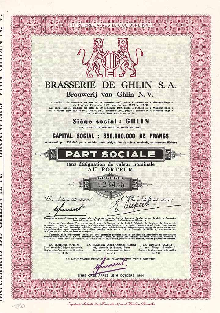 Brasserie de Ghlin S.A.