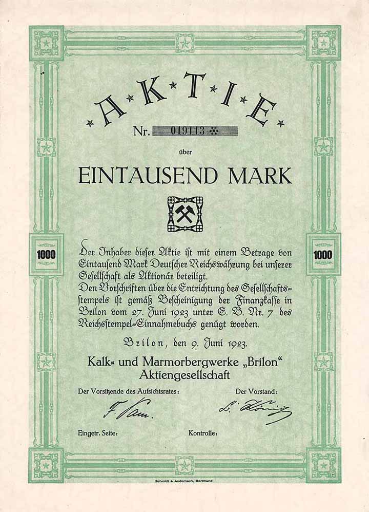 Kalk- und Marmorbergwerke Brilon AG