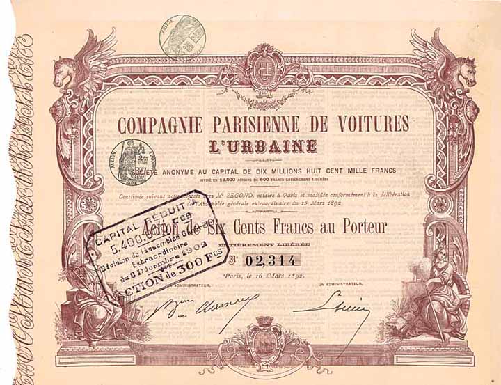 Cie. Parisienne des Voitures l’Urbaine S.A.