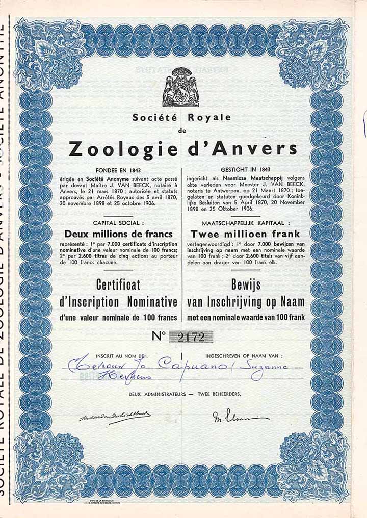 Société Royale de Zoologie d'Anvers