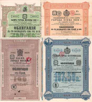 Russische Stadtanleihen 1898-1913 (Sammlung von 11 Stücken)