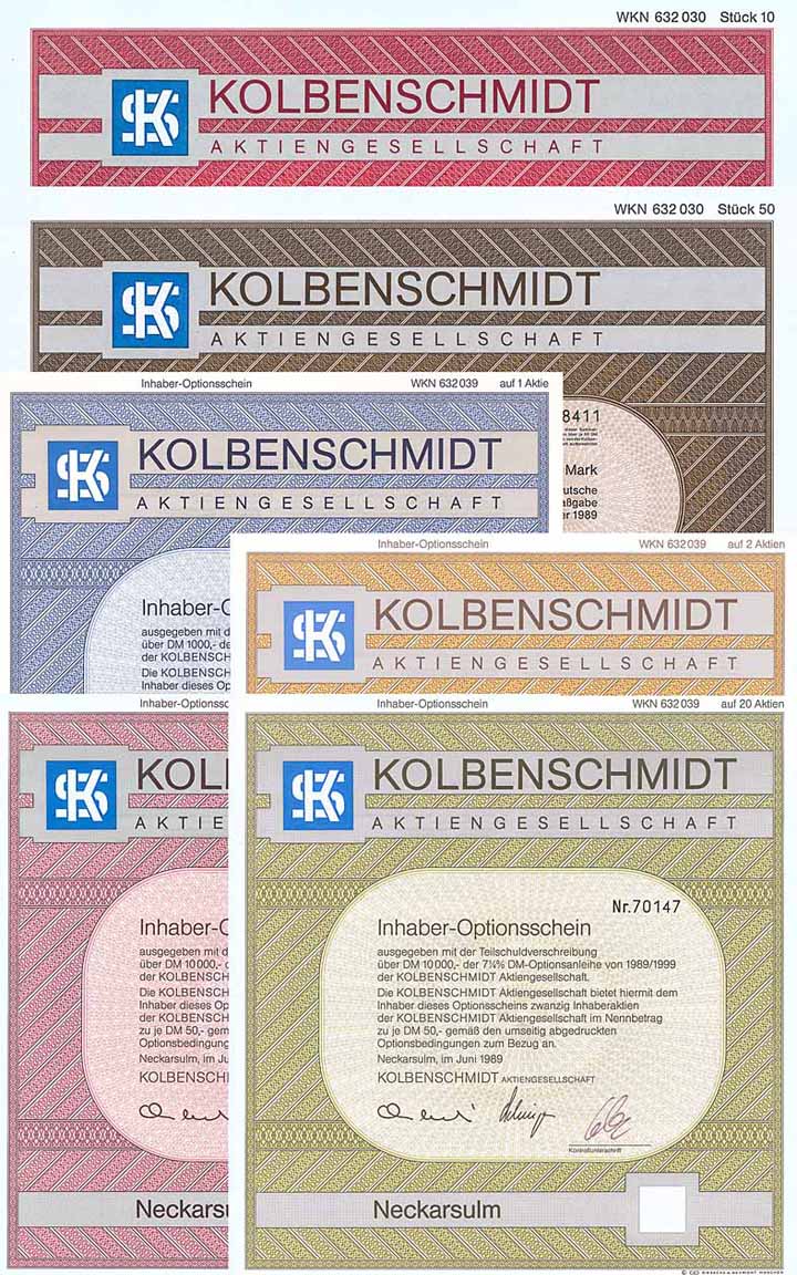 Kolbenschmidt AG (6 Stücke)