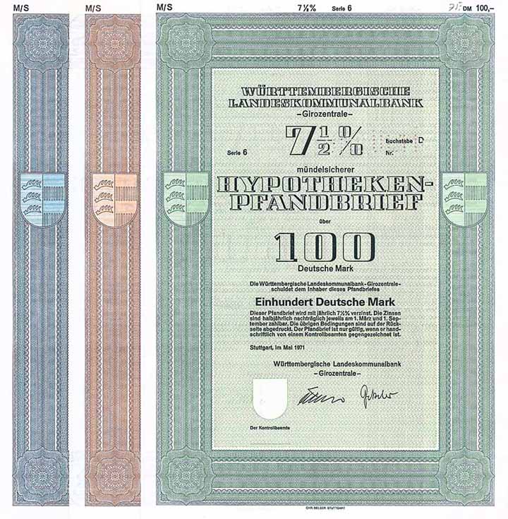 Württembergische Landeskommunalbank (3 Stücke)