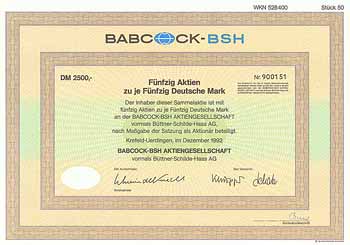 Babcock-BSH AG vormals Büttner-Schilde-Haas AG