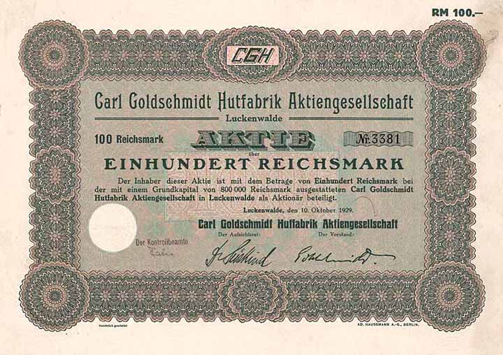 Carl Goldschmidt Hutfabrik AG