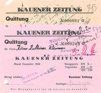 Kauener Zeitung (2 Stücke)