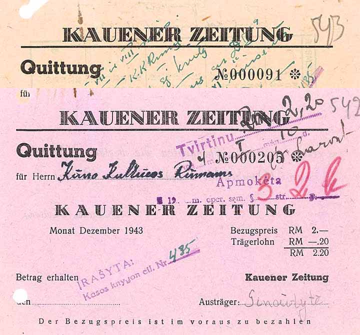 Kauener Zeitung (2 Stücke)