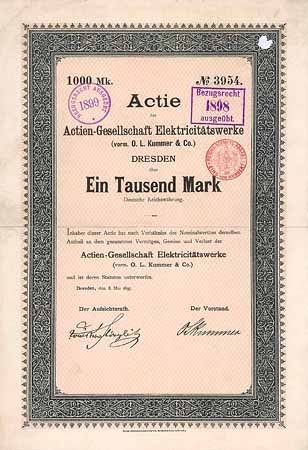 AG Elektricitätswerke (vorm. O. L. Kummer & Co.)