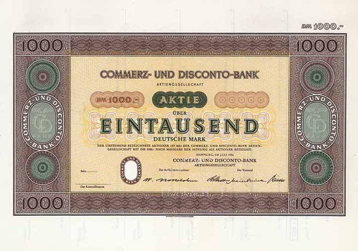 Commerz- und Disconto-Bank  AG