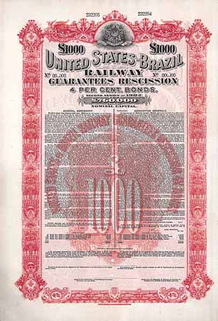 United States of Brazil Railway Guarantees Rescission 4 % Bonds 2nd. Series 1902