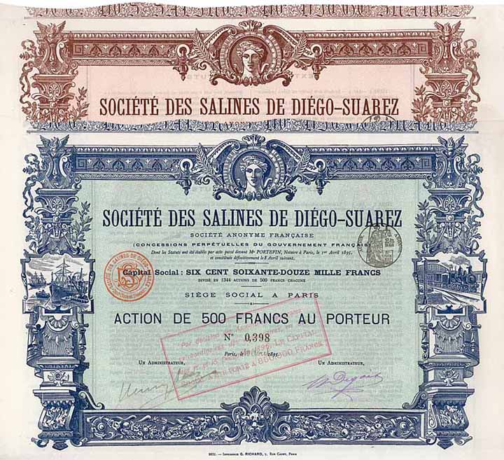 Soc. des Salines de Diégo-Suarez S.A. (2 Stücke)