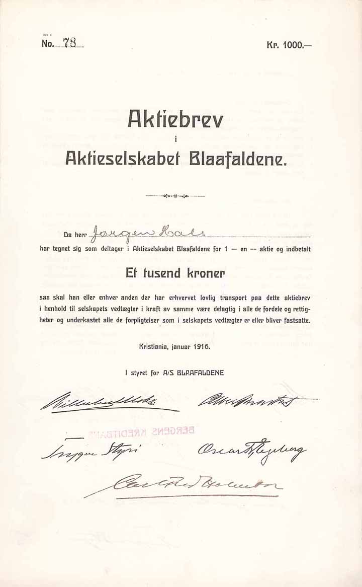 Aktieselskabet Blaafaldene