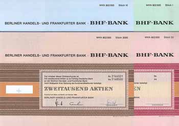 BHF-Bank Berliner Handels- und Frankfurter Bank (4 Stücke)