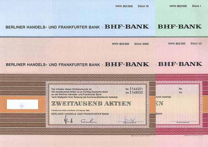 BHF-Bank Berliner Handels- und Frankfurter Bank (4 Stücke)