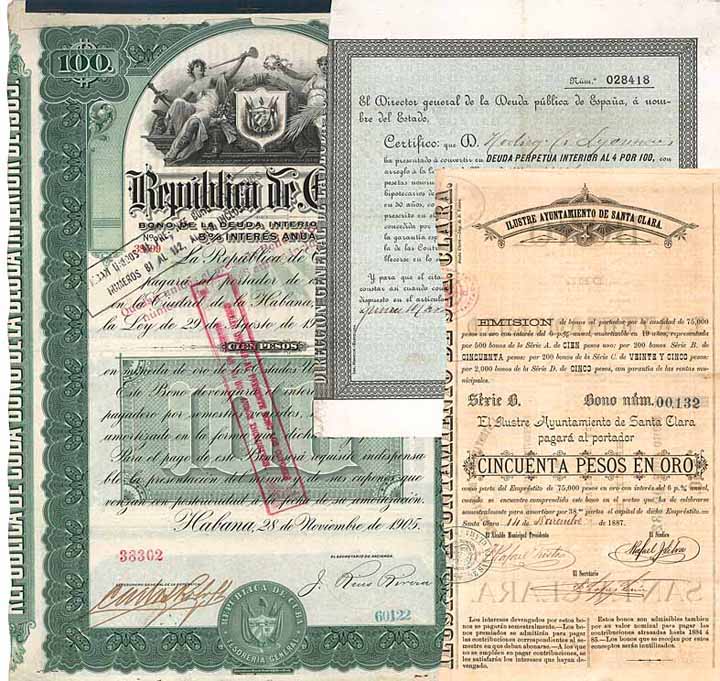 Cuba - Konvolut (7 Staatspapiere)