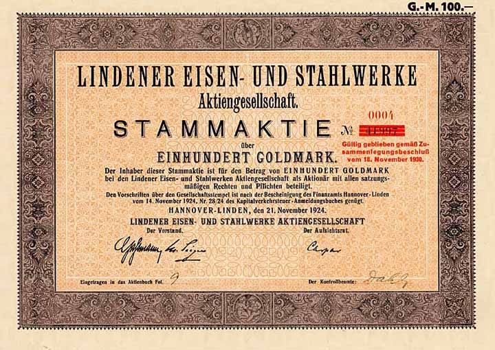 Lindener Eisen- und Stahlwerke AG