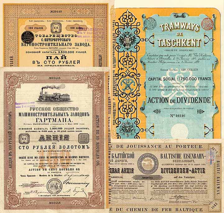 Eisen- und Strassenbahnen-Konvolut Russland (13 Stücke)