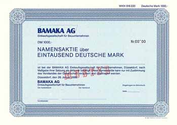 BAMAKA AG Einkaufsgesellschaft für Bauunternehmen