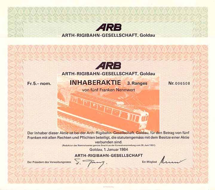 Arth-Rigibahn-Gesellschaft (2 Stücke)