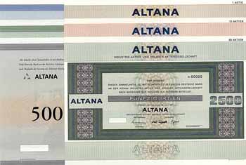 ALTANA Industrie-Aktien und Anlagen AG (3 Stücke) + ALTANA AG (3 Stücke)