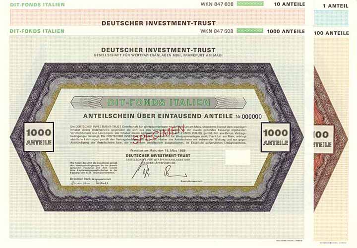 Deutscher Investment-Trust Gesellschaft für Wertpapieranlagen m.b.H. (4 Stücke)